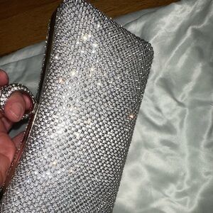 Like New! Bridal Rhinetone ring holder embellished clutch.